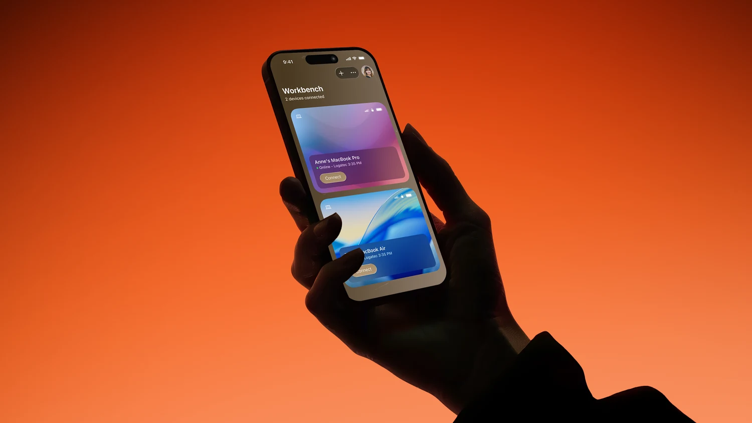 The Astropad Workbench iPhone app, showing a connected MacBook in its device list